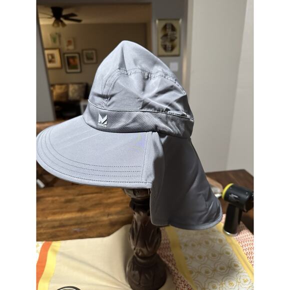 Mission Cooling Sun Defender Hat, Upf50 Gray Unisex Wide-Brim Hat Nape - Picture 6 of 6